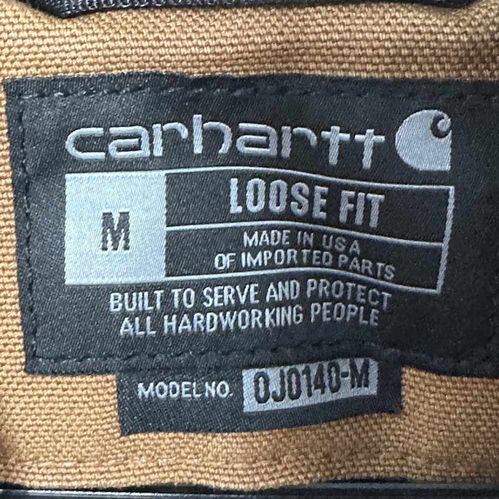 Carhartt Mens Loose Fit Duck Active Jacket Brown OJ0140-M Made in USA Distressed - Picture 3 of 16